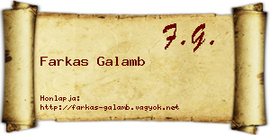 Farkas Galamb névjegykártya